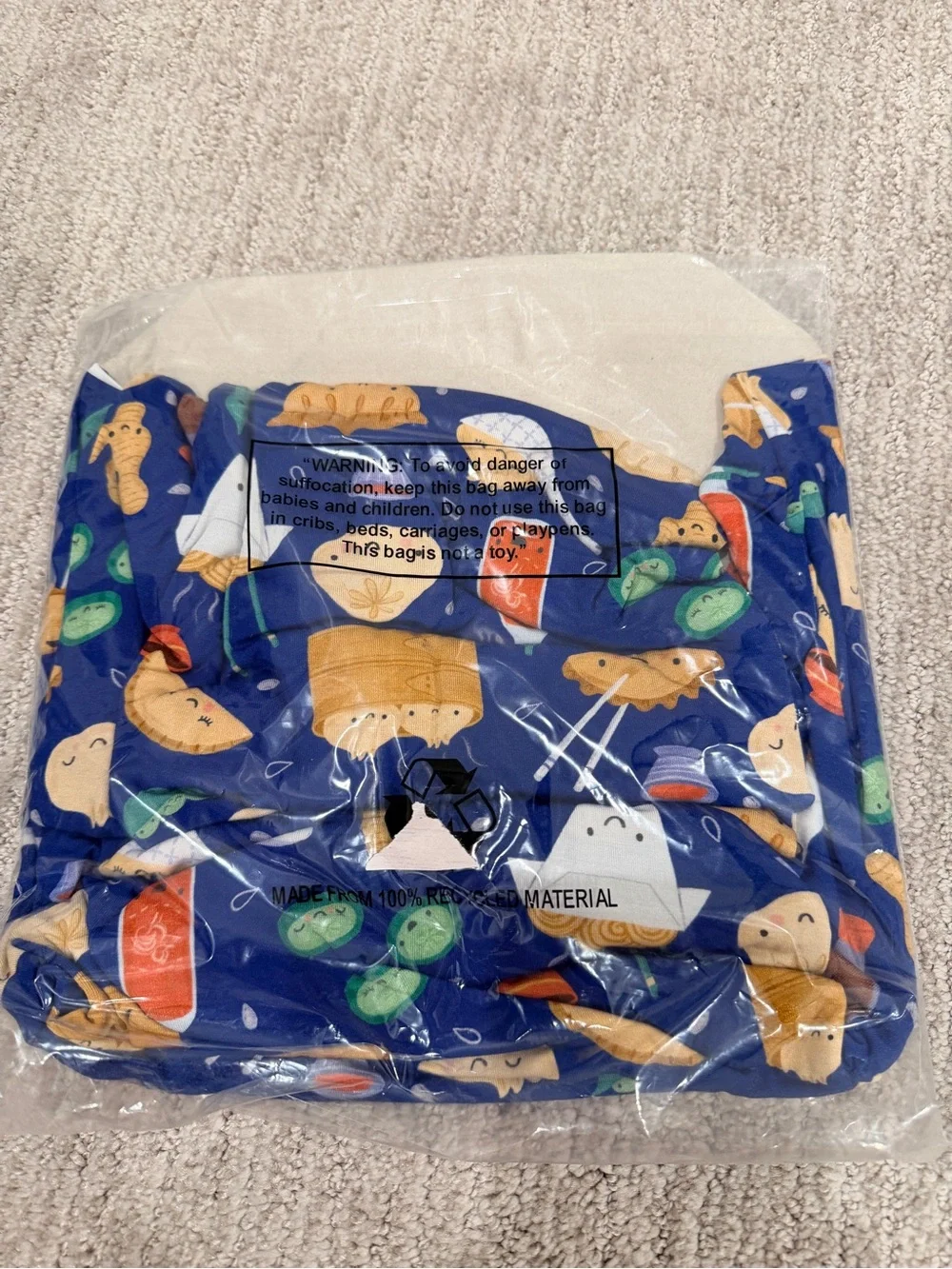Little Sleepies Navy Bao Buddies Dumpling & Noodles Pajama Top Large